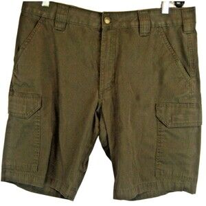 Mens  Lincoln Brown Cotton Canvas Cargo Expedition Shorts sz 34x10